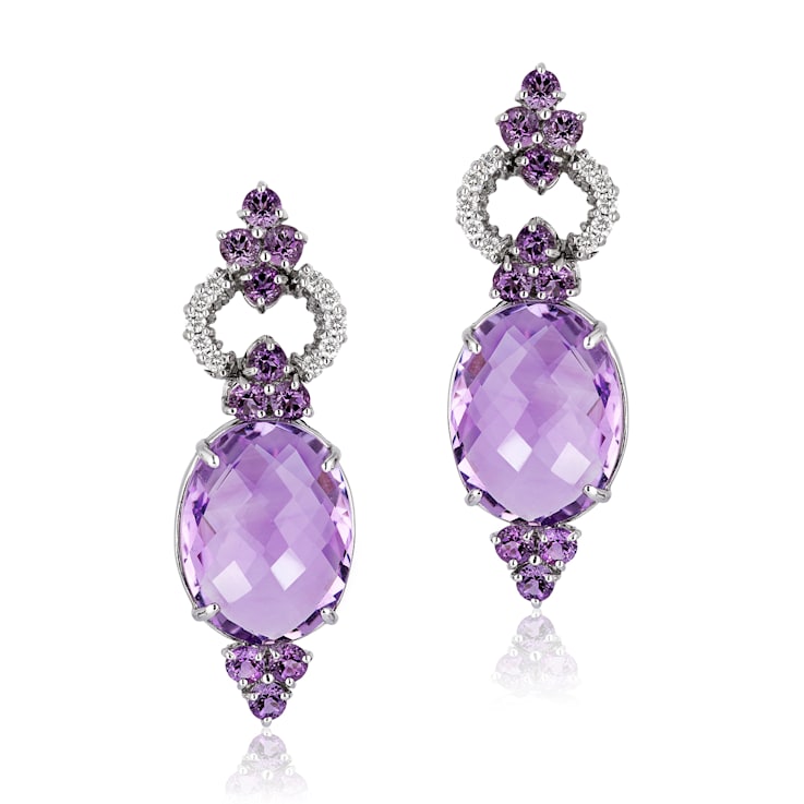 Andreoli Amethyst And Diamond Earrings