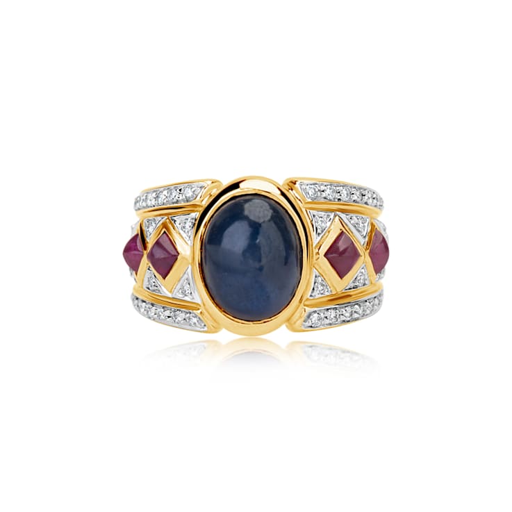Andreoli Sapphire, Ruby, And Diamond Ring