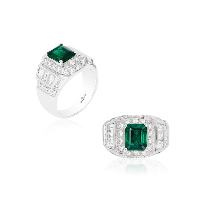 Andreoli Diamond And Emerald Ring