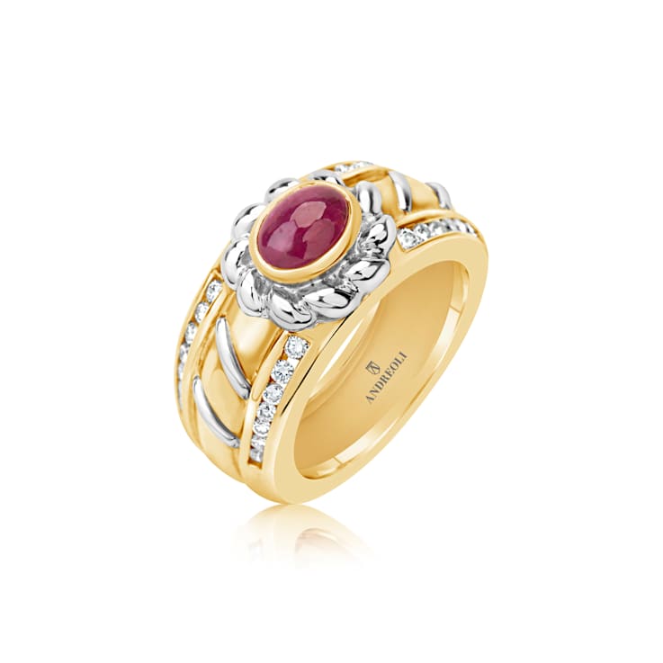 Andreoli Ruby And Diamond Dome Ring