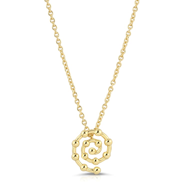 14k Yellow Gold Overlay on Brass Mini Mod Spiral Necklace