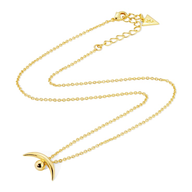14k Yellow Gold Overlay on Brass Eclipse Necklace