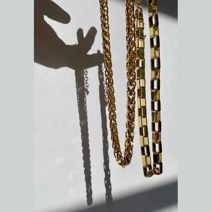 14k Yellow Gold Overlay on Brass Boxxie Chain