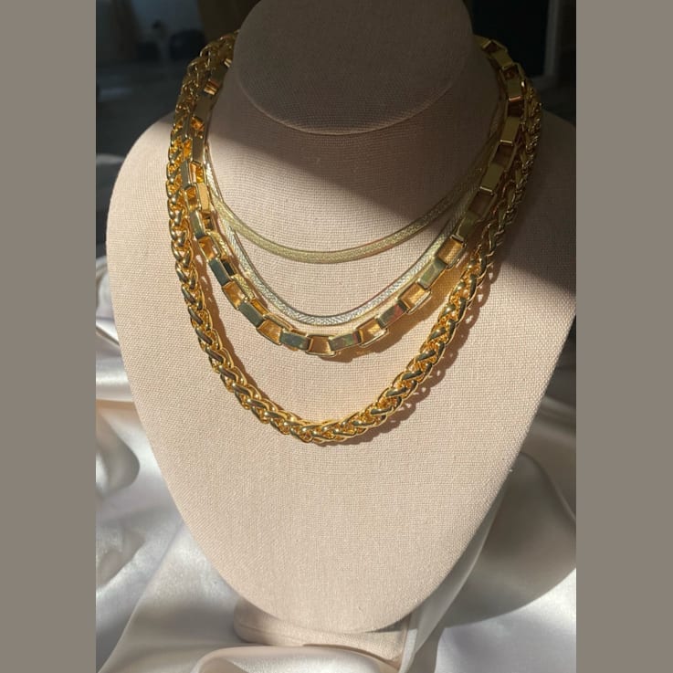 14k Yellow Gold Overlay on Brass Boxxie Chain
