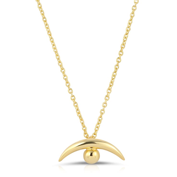 14k Yellow Gold Overlay on Brass Eclipse Necklace