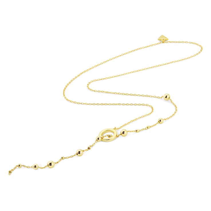 14k Yellow Gold Overlay on Brass Balli Lariat