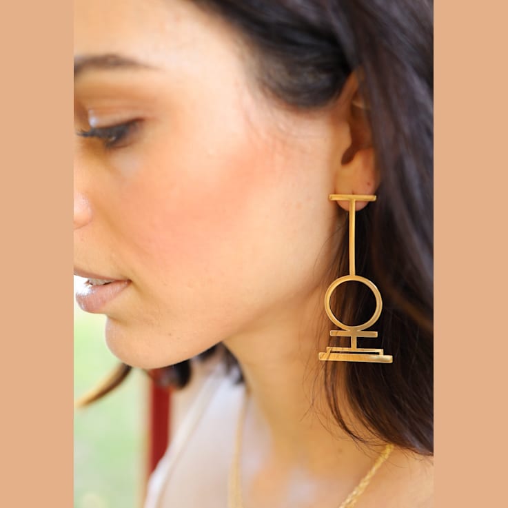14k Yellow Gold Overlay on Brass Skye Drop Earrings