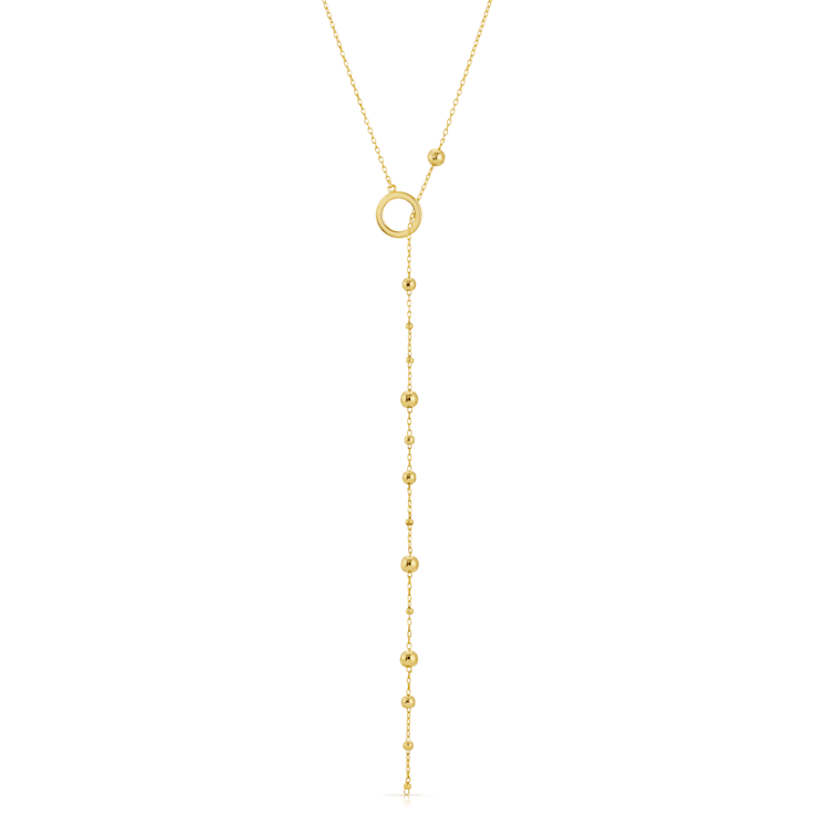 14k Yellow Gold Overlay on Brass Balli Lariat