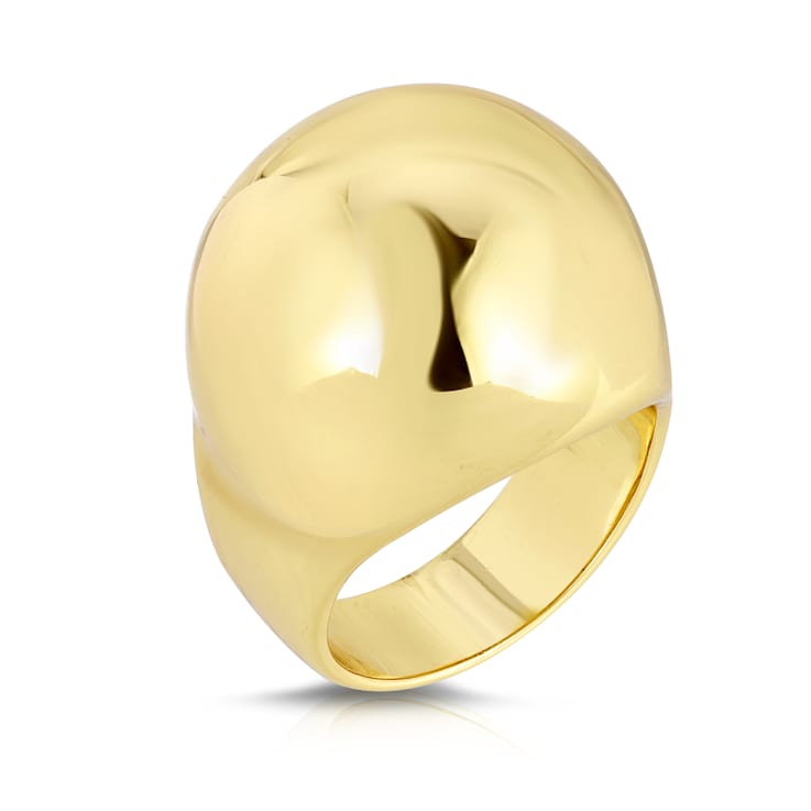 14k Yellow Gold Over Brass Dome Ring 1C1C1A