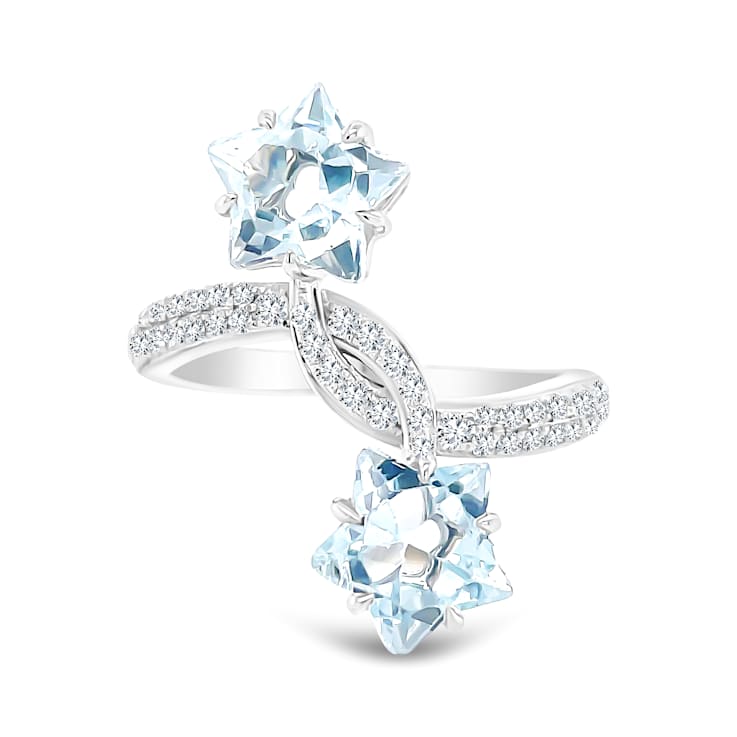 18K White Gold Aquamarine and Diamond Ring 3.90ctw