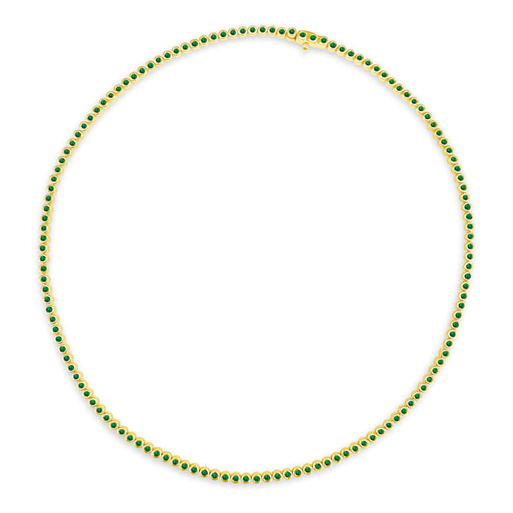 3.48 ctw Emerald Tennis Necklace in 18K Yellow Gold