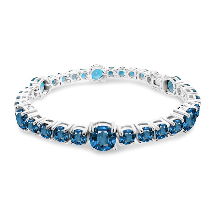 SWEETLIMEJUICE Sterling Eryn Navette Blue Topaz Bracelet for Men | Lyst  Australia