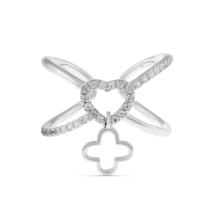 Silver White Sapphire Adjustable Ring
