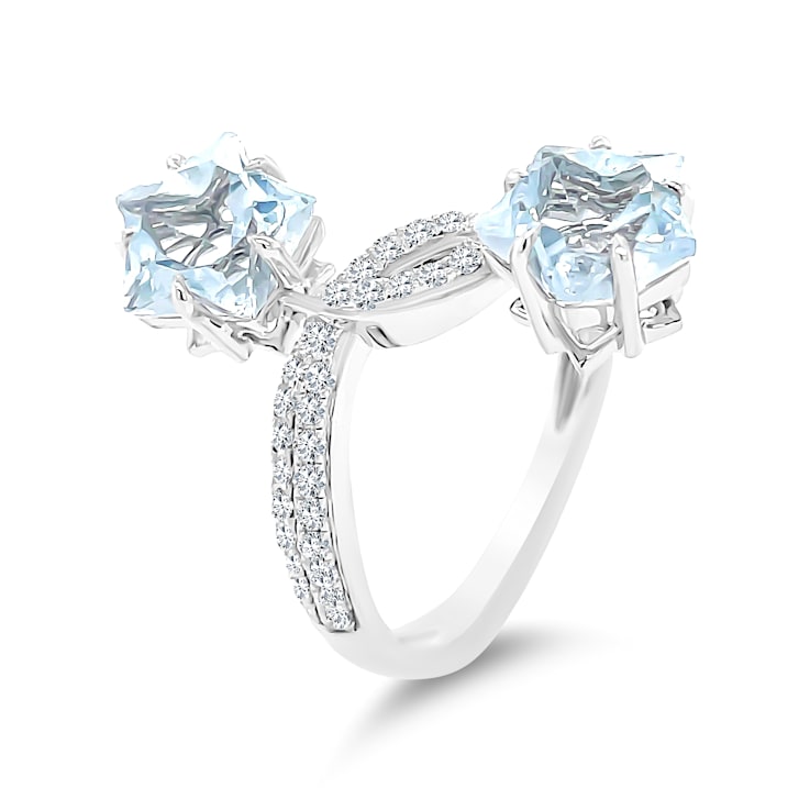 18K White Gold Aquamarine and Diamond Ring 3.90ctw