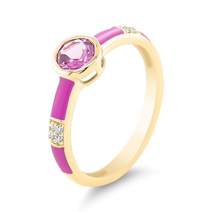 Pink enamel ring online