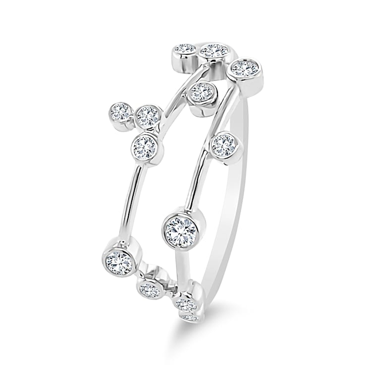 18K Gold Diamond Gemini Zodiac Ring .16ctw