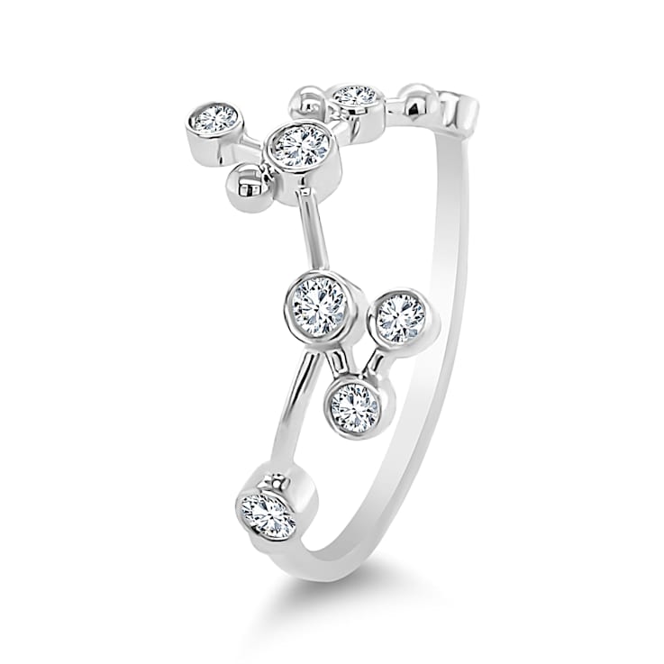 18K Gold Sagittarius Zodiac Constellation Ring .21ctw