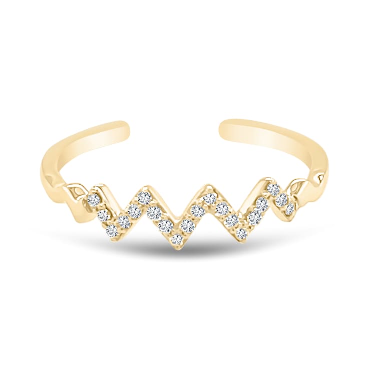 18K Yellow Gold Diamond Adjustable Ring  .11ctw.  Adjusts from size 6 to 8.