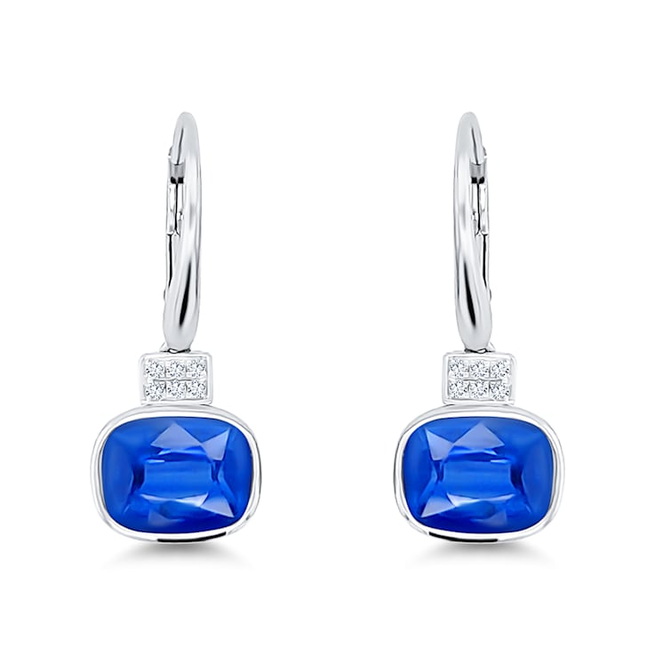 18K White Gold Kyanite and Diamond Earrings 4.77ctw