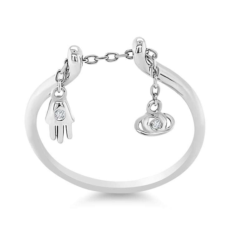 White Sapphire Round Ring, Sterling Silver