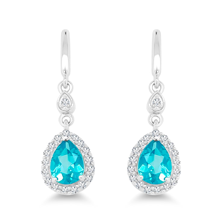 Pears Shaped Paraiba Topaz Earrings