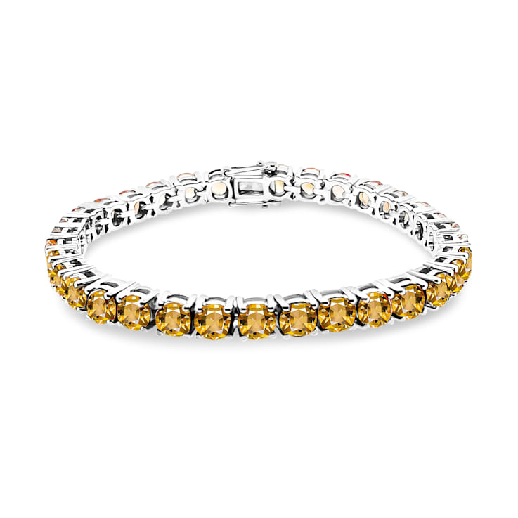 5.00mm Round Citrine Sterling Silver Bracelets