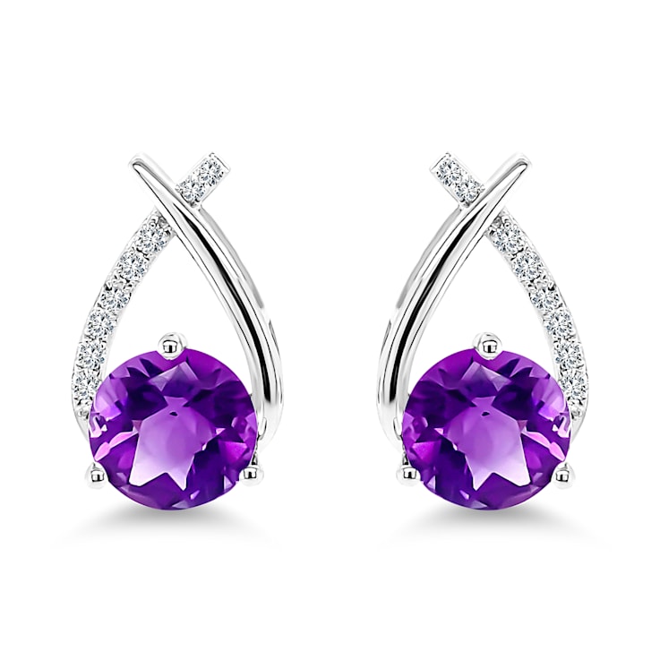Amethyst and white gold earrings best sale