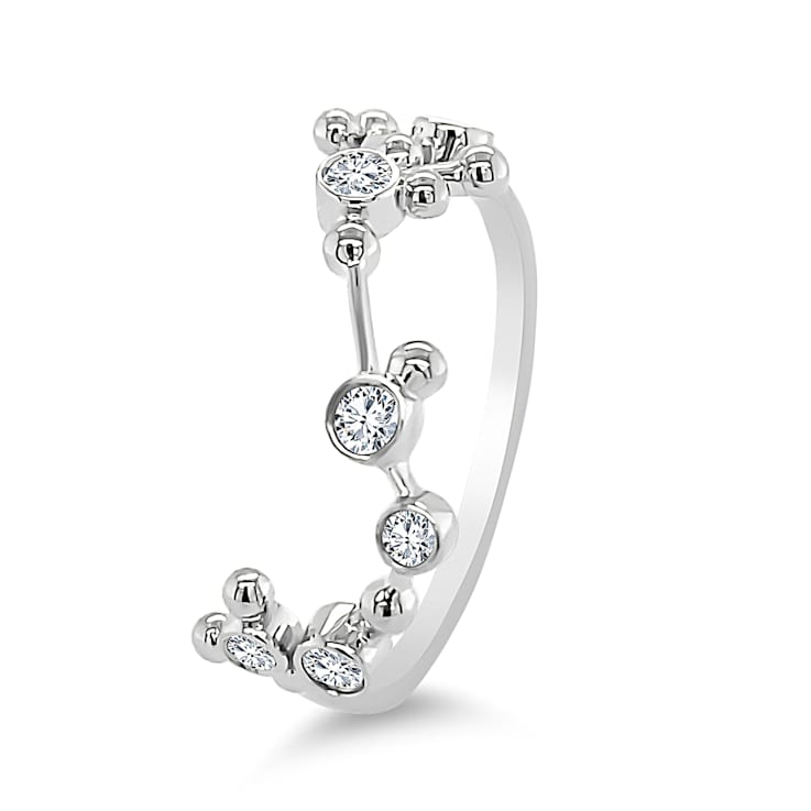 18K Gold Scorpio Zodiac Constellation Ring .19ctw