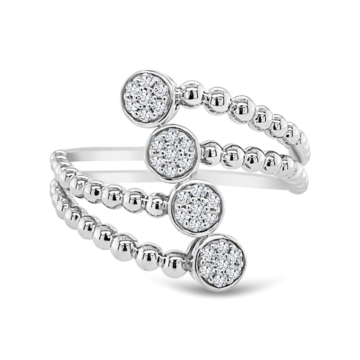 18K White Gold Diamond Multi-Row Ring .15ctw