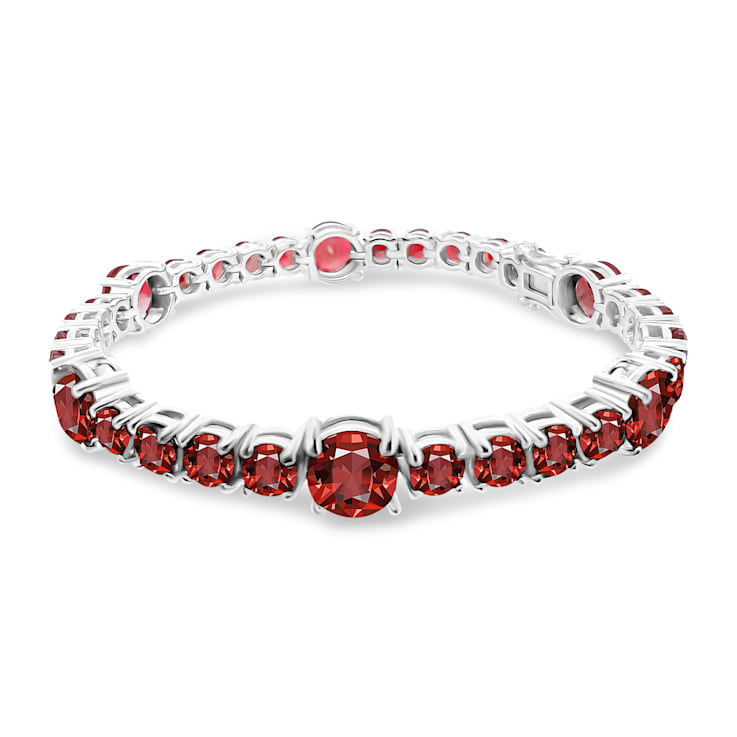 5.00mm and 8.00mm Garnet sterling silver Bracelet