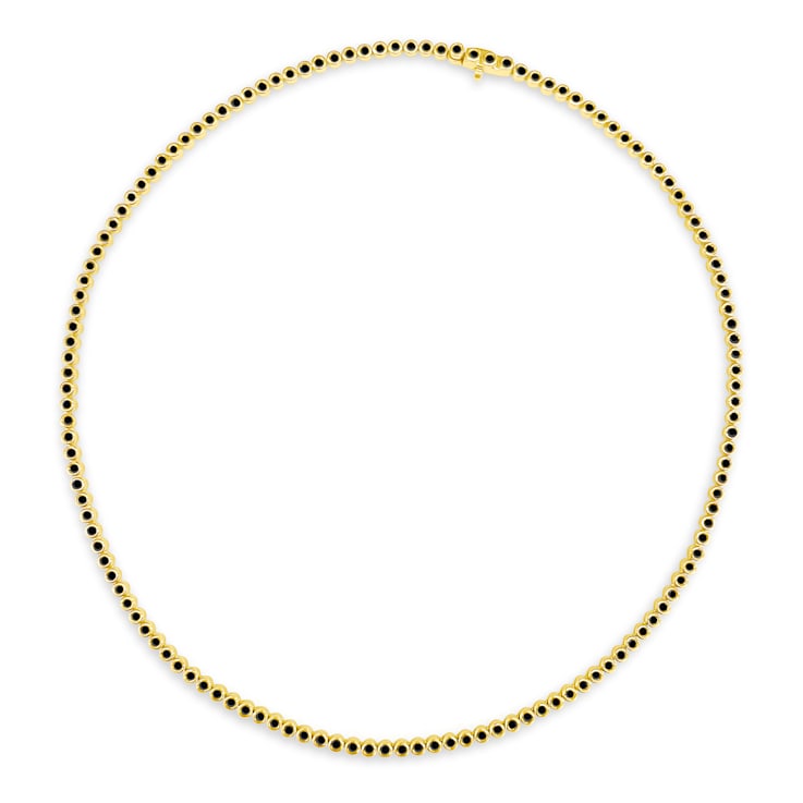 4.05 ctw Black Diamond Tennis Necklace in 18K Yellow Gold
