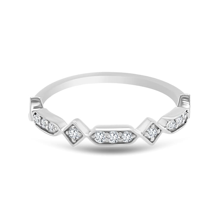 18K White Gold Diamond Ring  .19ctw