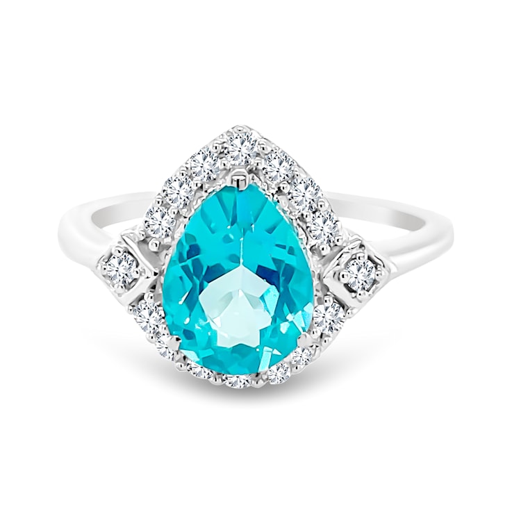 Paraiba Topaz Pear Ring