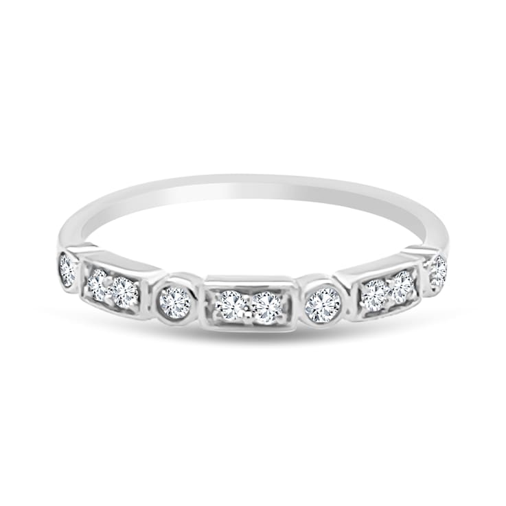 18K White Gold Diamond Ring  .18ctw