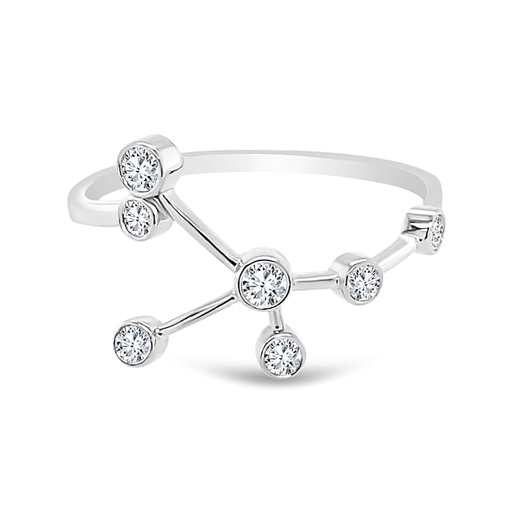 18K Gold Diamond Cancer Zodiac Constellation Ring .17ctw