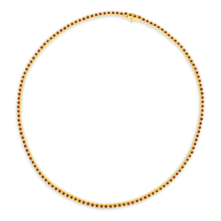 3.91 ctw Ruby Tennis Necklace in 18K Yellow Gold