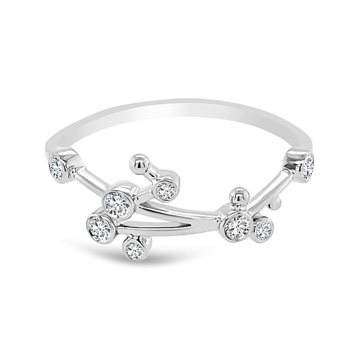 18K Gold Diamond Taurus Zodiac Ring .12ctw