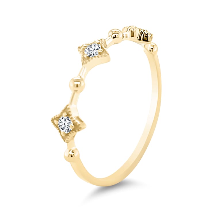 18K Petite Yellow Gold Diamond Ring  .11ctw