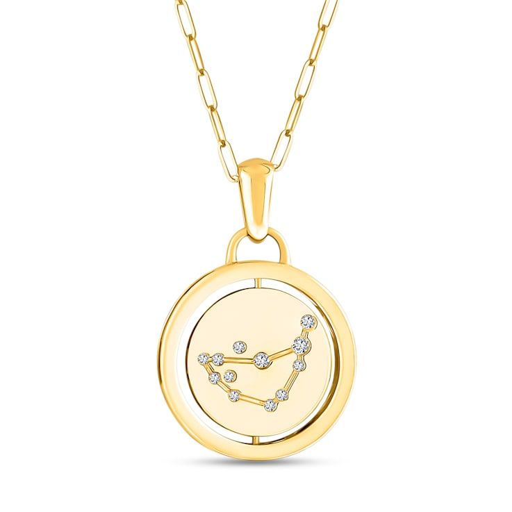 Capricorn Zodiac Enamel 14K Gold Vermeil Pendant | Wanderlust + Co