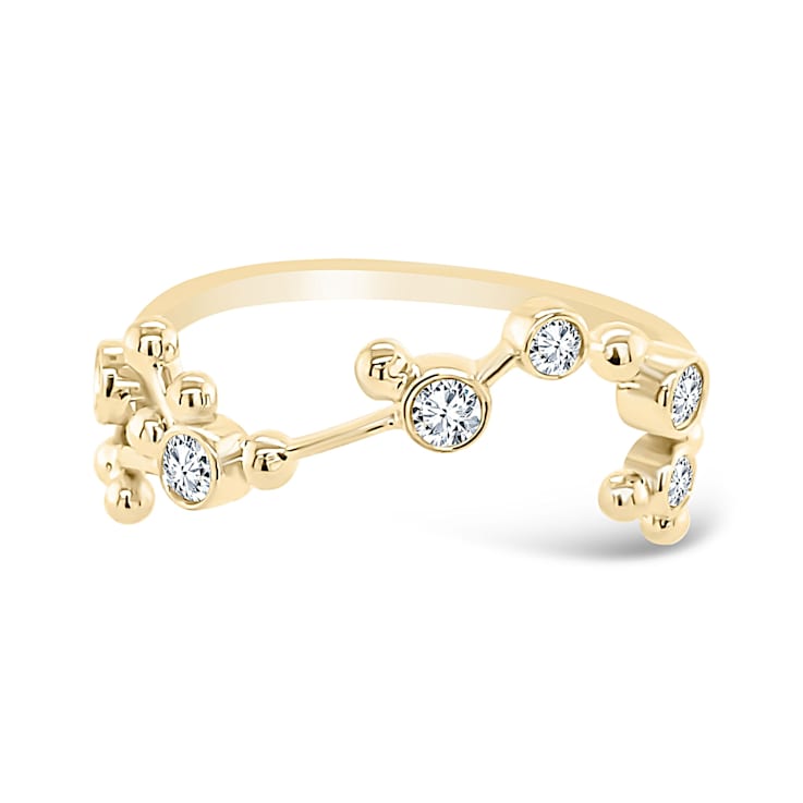 18K Gold Scorpio Zodiac Constellation Ring .19ctw