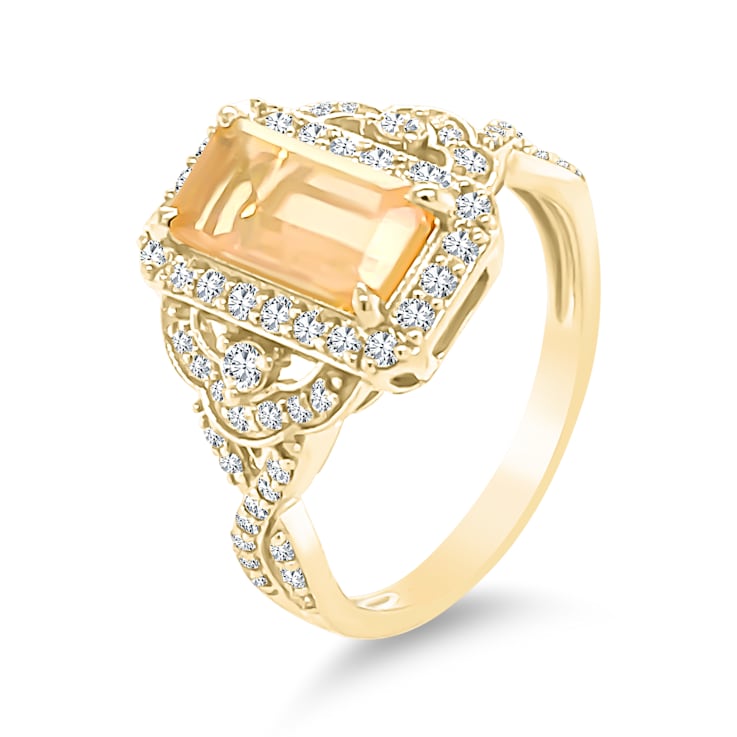18K Yellow Gold Ethiopian Opal and Diamond Ring 1.67ctw