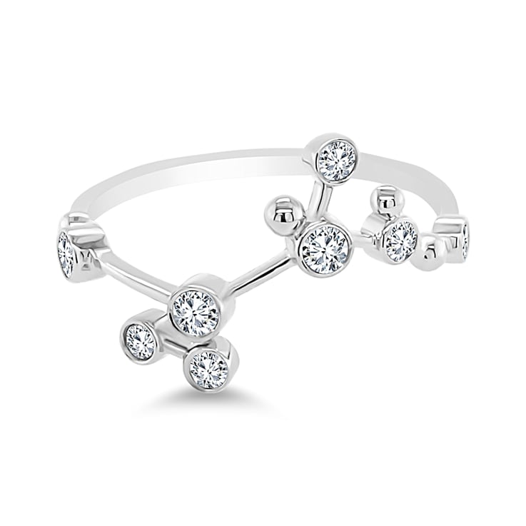 18K Gold Sagittarius Zodiac Constellation Ring .21ctw