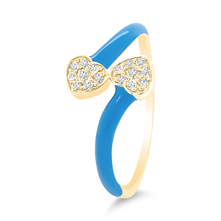14K Yellow Gold Diamond Bypass Ring 0.23ctw
