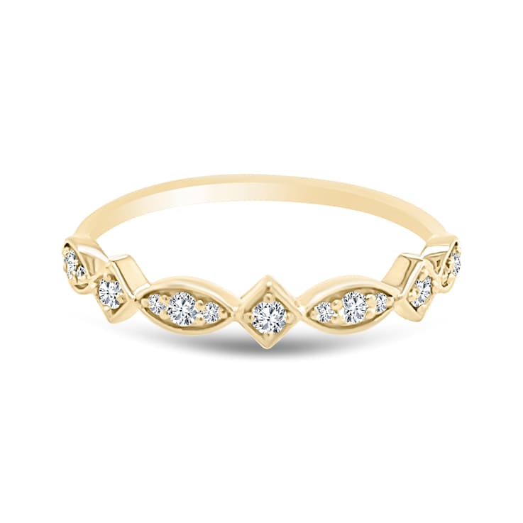 18K Petite Yellow Gold Diamond Ring  .19ctw