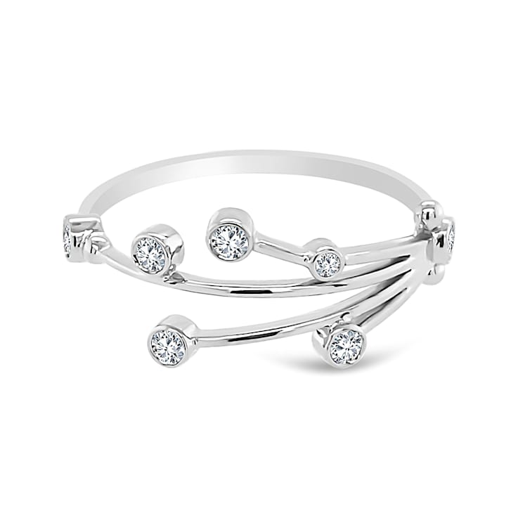 18K Gold Diamond Libra Zodiac Constellation Ring .15ctw