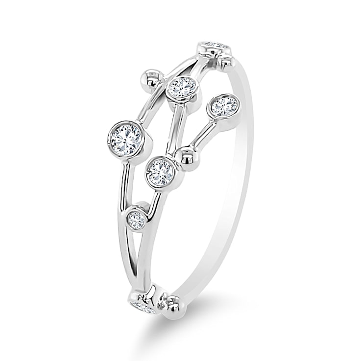 18K Gold Diamond Virgo Zodiac Constellation Ring .13ctw