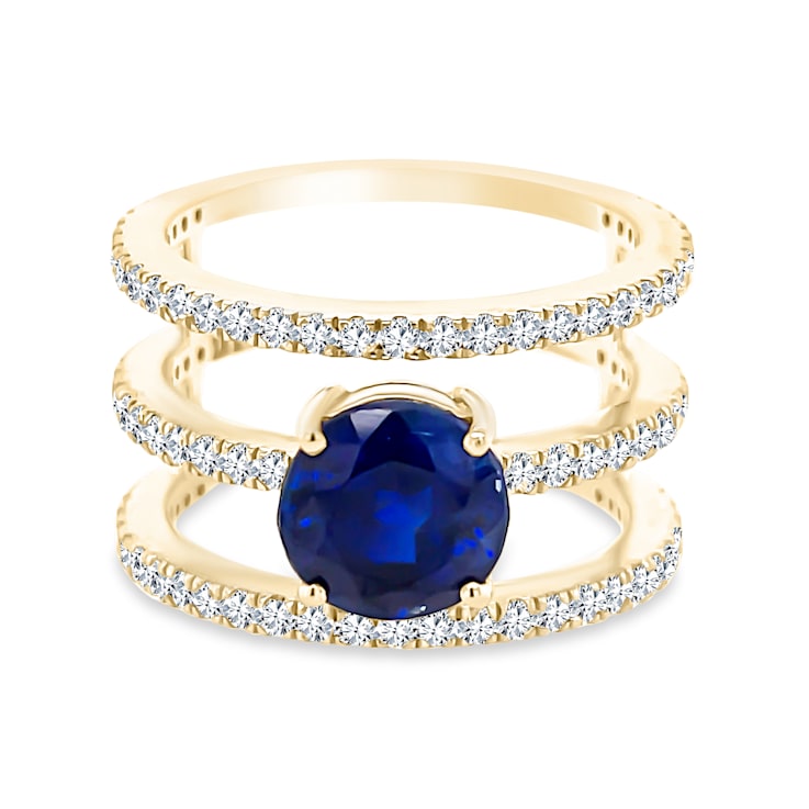 18K Yellow Gold Kyanite and Diamond Ring 3.43ctw