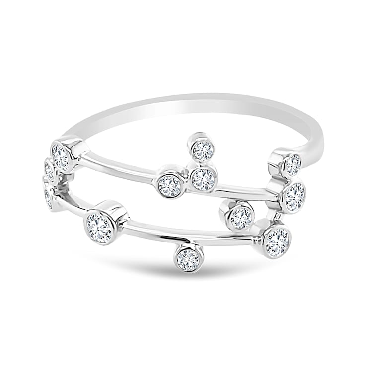 18K Gold Diamond Gemini Zodiac Ring .16ctw