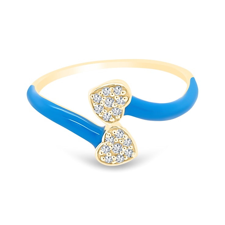 14K Yellow Gold Diamond Bypass Ring 0.23ctw