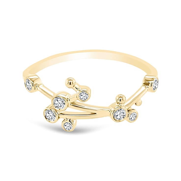 14K Gold Diamond Taurus Zodiac Ring .12ctw